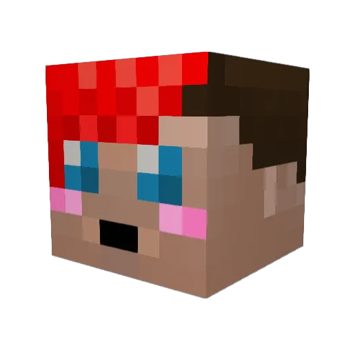 HuhuMiron Minecraft avatar head, 3D render