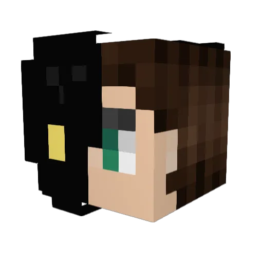 HuiMouRen Minecraft avatar head, 3D render