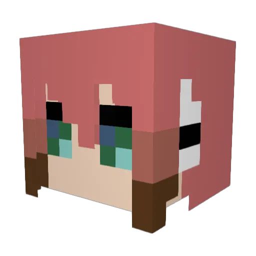 Huiouou Minecraft avatar head, 3D render