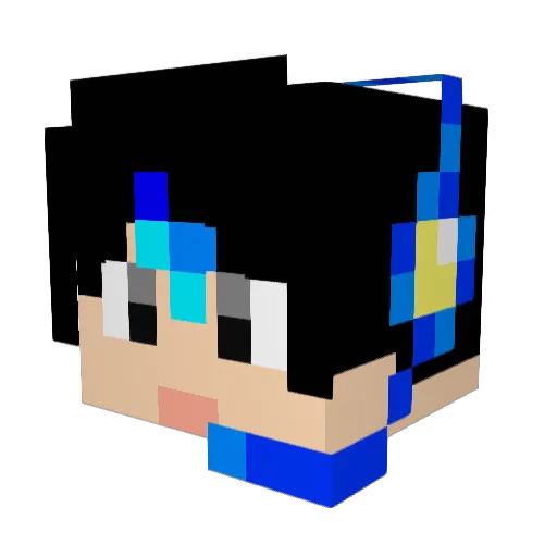 Hujuy Minecraft avatar head, 3D render