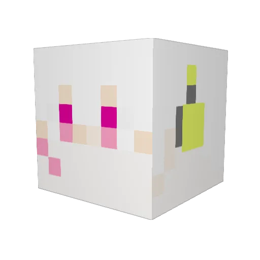 Huku1N Minecraft avatar head, 3D render