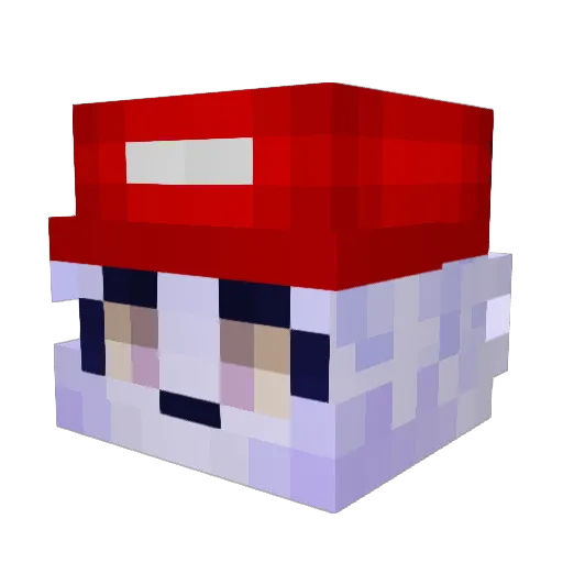 Hukyhuky Minecraft avatar head, 3D render