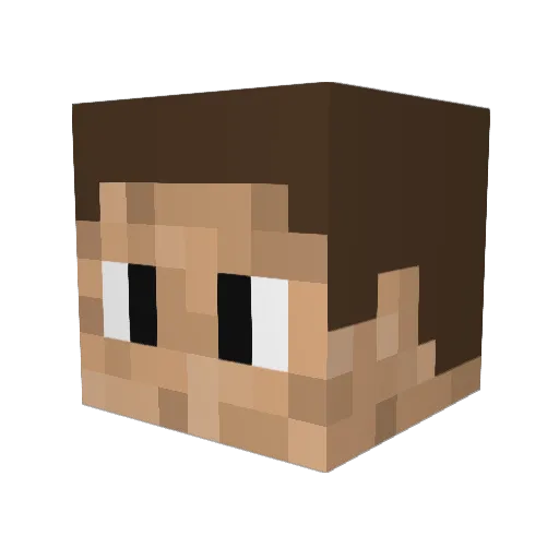 Hullah Minecraft avatar head, 3D render