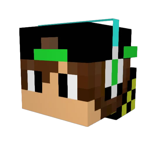 Hum1el Minecraft avatar head, 3D render