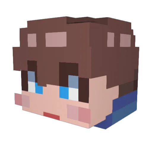 Human1027 Minecraft avatar head, 3D render