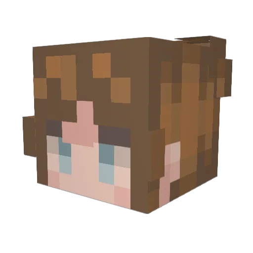 HumanPeach Minecraft avatar head, 3D render
