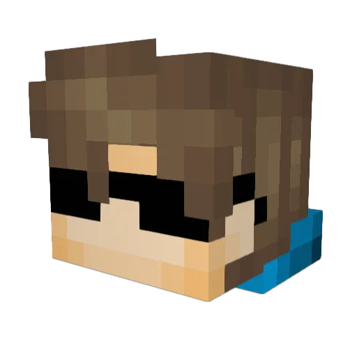 HumanPorch Minecraft avatar head, 3D render