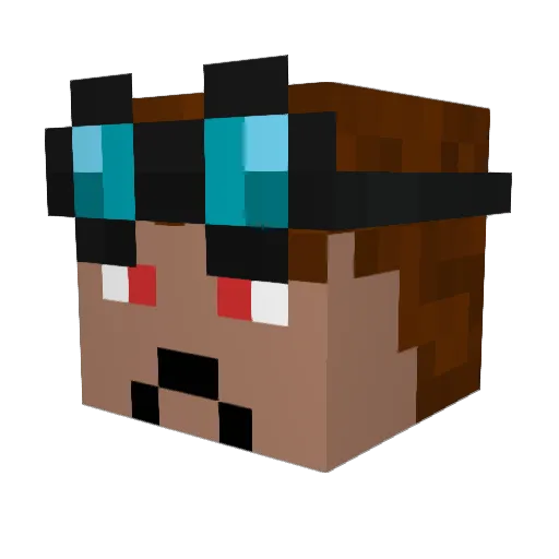 Humbertok Minecraft avatar head, 3D render