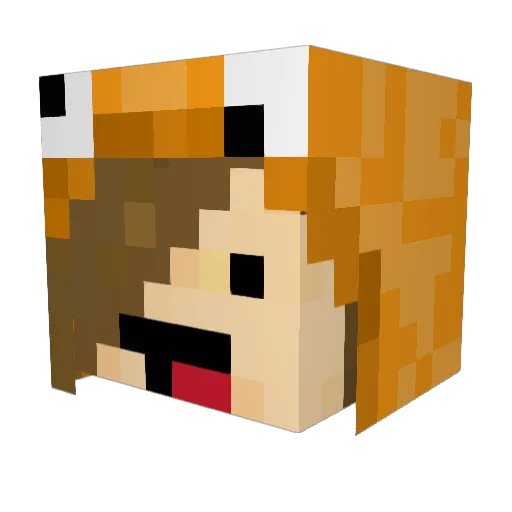 HumblejellyBean Minecraft avatar head, 3D render