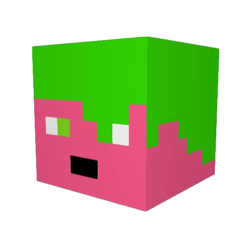 Hummons Minecraft avatar head, 3D render