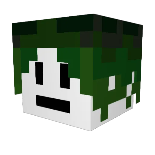 HumongousMuscles Minecraft avatar head, 3D render