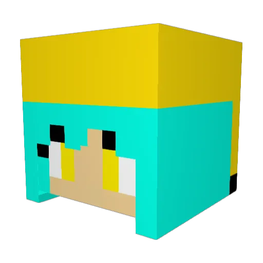 Hunaken0018 Minecraft avatar head, 3D render