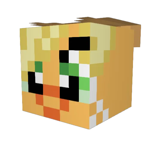Hunang Minecraft avatar head, 3D render