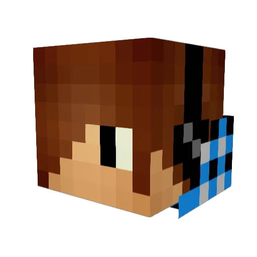 Hunchenkiller Minecraft avatar head, 3D render