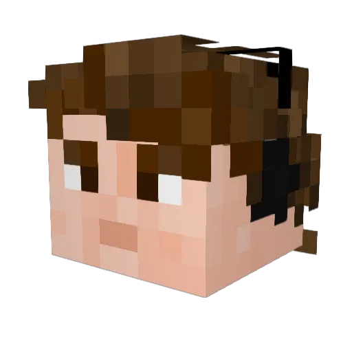 HunderCool Minecraft avatar head, 3D render