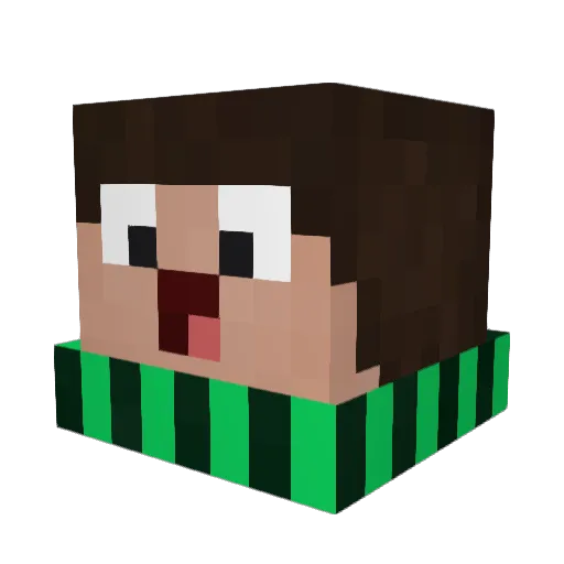 Hundi119 Minecraft avatar head, 3D render