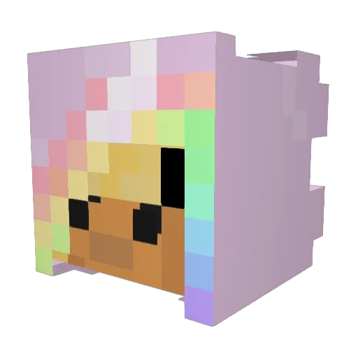 HundoCuteness Minecraft avatar head, 3D render