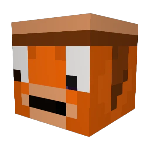 Hundonfire Minecraft avatar head, 3D render