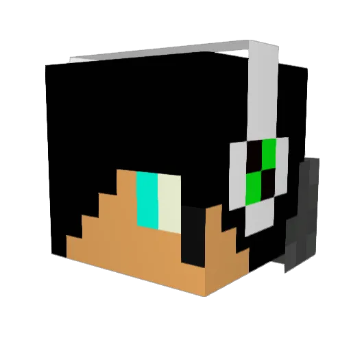 HundredBands Minecraft avatar head, 3D render