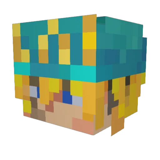 Hung10ty Minecraft avatar head, 3D render