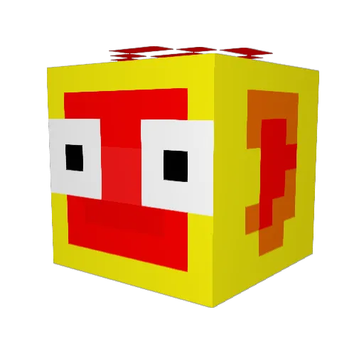 HungBoo Minecraft avatar head, 3D render
