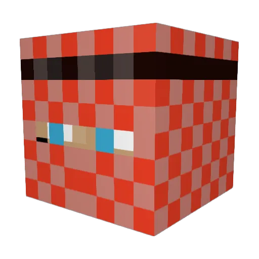 HungMaster Minecraft avatar head, 3D render