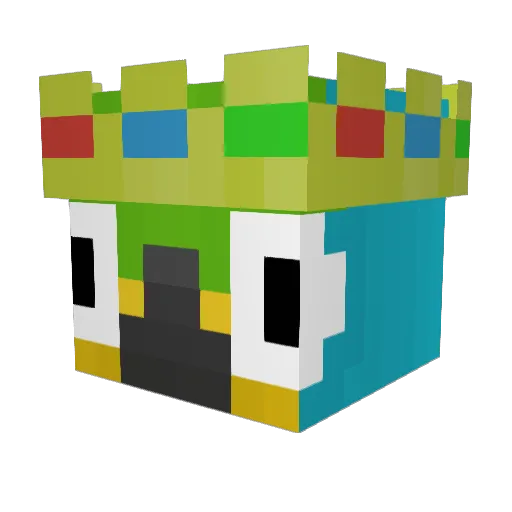 HungryParrot Minecraft avatar head, 3D render