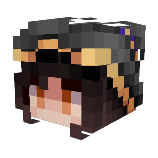 HungryRia Minecraft avatar head, 3D render