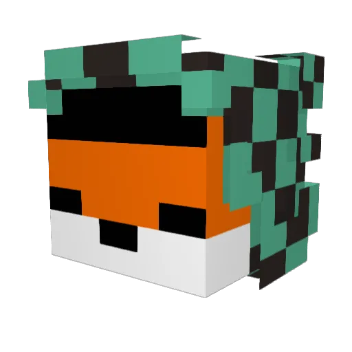 HungyJJ Minecraft avatar head, 3D render