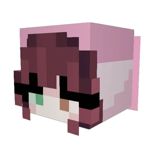 HuniMelon Minecraft avatar head, 3D render