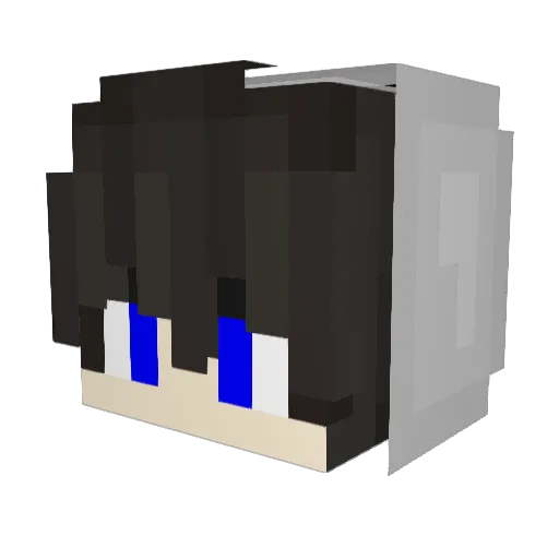 Hunix Minecraft avatar head, 3D render