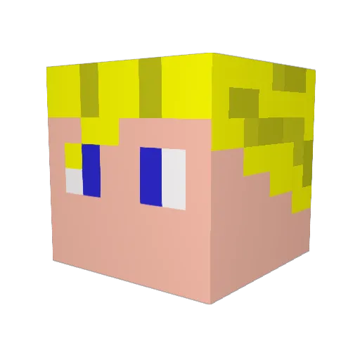 Hunker2327 Minecraft avatar head, 3D render