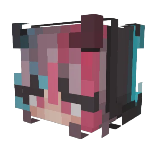 Hunniebunches Minecraft avatar head, 3D render