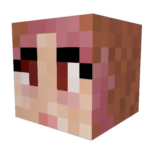 Hunniebunzi Minecraft avatar head, 3D render