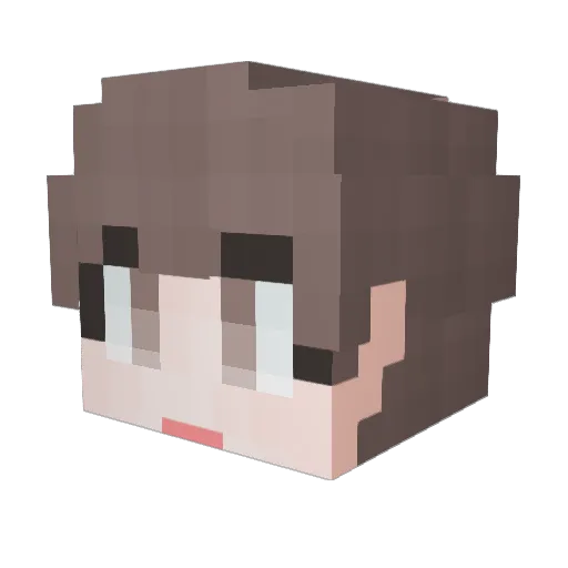 Hunnni Minecraft avatar head, 3D render