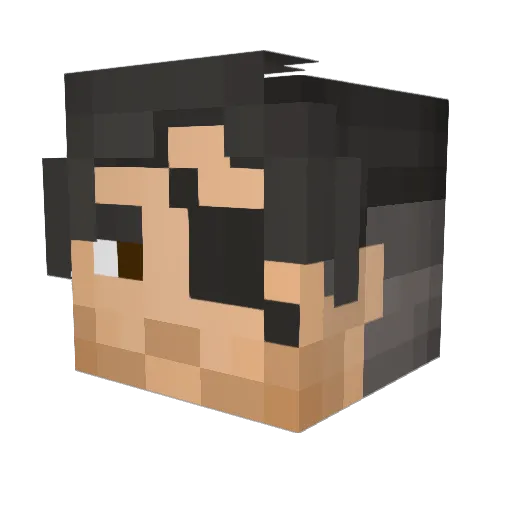 Huntaro612 Minecraft avatar head, 3D render