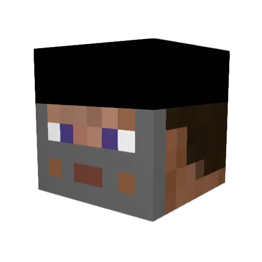 Huntdogx Minecraft avatar head, 3D render
