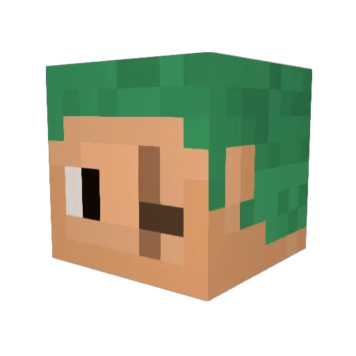 Huntedec Minecraft avatar head, 3D render