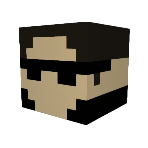 HunterNief Minecraft avatar head, 3D render