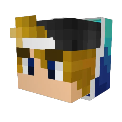 HunterYM Minecraft avatar head, 3D render