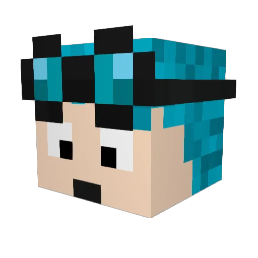 Hunter_dantdm Minecraft avatar head, 3D render