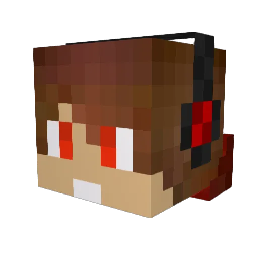Hunterdioth Minecraft avatar head, 3D render