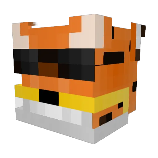 Hunterinoo Minecraft avatar head, 3D render