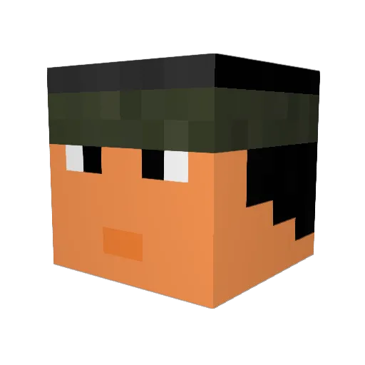 Hunterlee12 Minecraft avatar head, 3D render