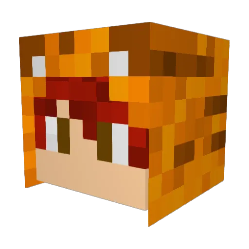 HuntingTiger Minecraft avatar head, 3D render