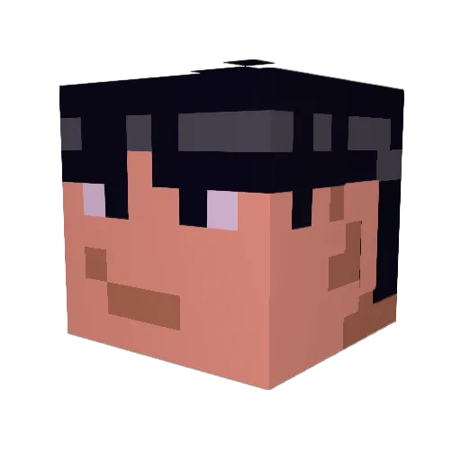 Huntlario Minecraft avatar head, 3D render