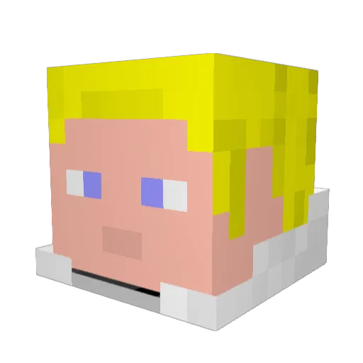 Huntondoom Minecraft avatar head, 3D render