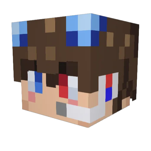 Huntterriz Minecraft avatar head, 3D render