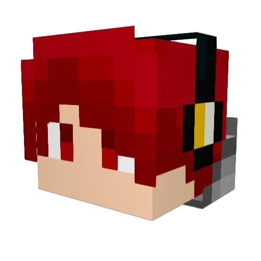 HuoYan2040 Minecraft avatar head, 3D render