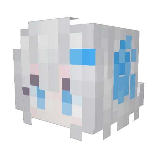 Huoguo Minecraft avatar head, 3D render